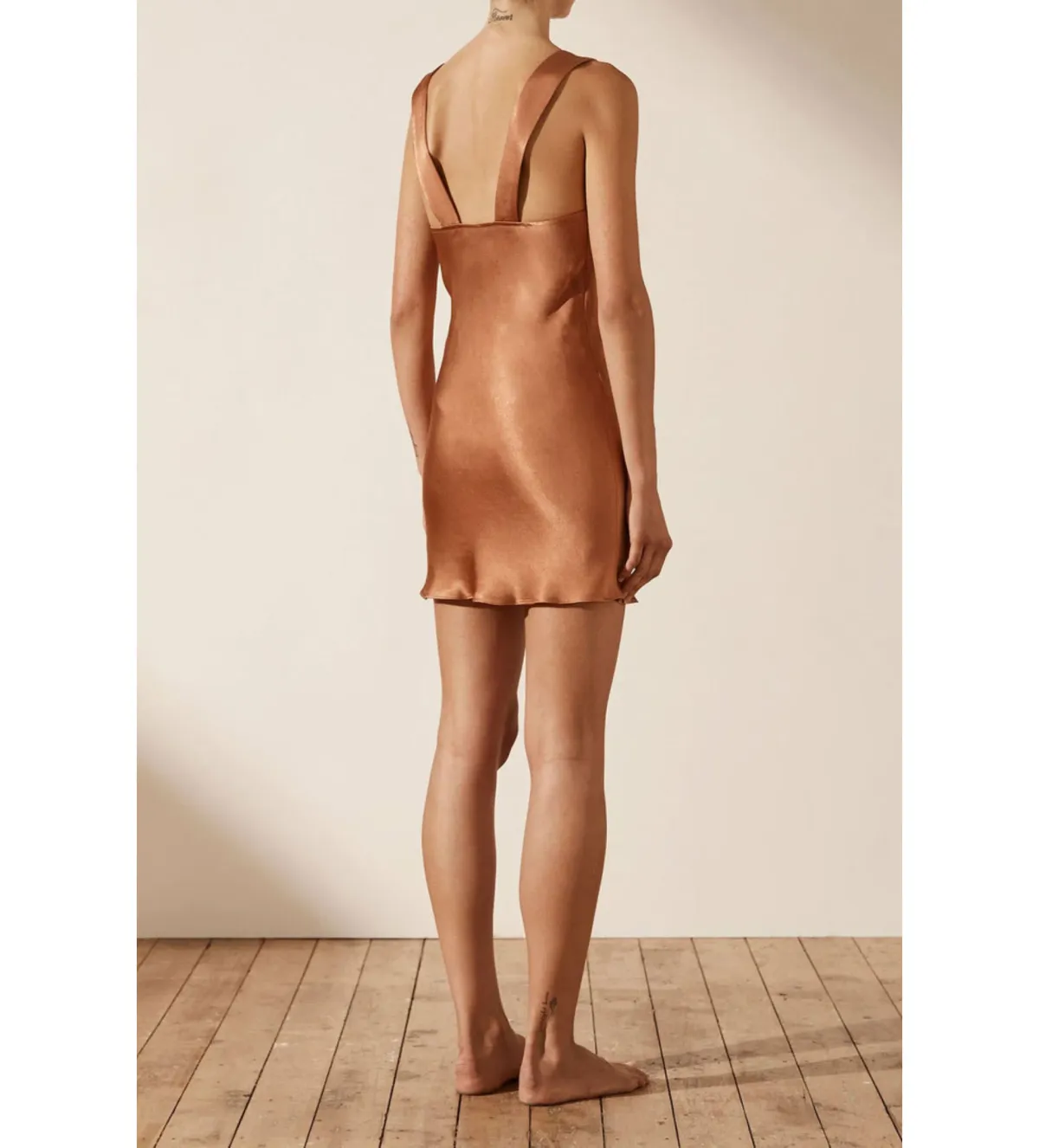 SHONA JOY La Lune Plunged Slip Dress Copper Size XS / AU 6 - Image 4