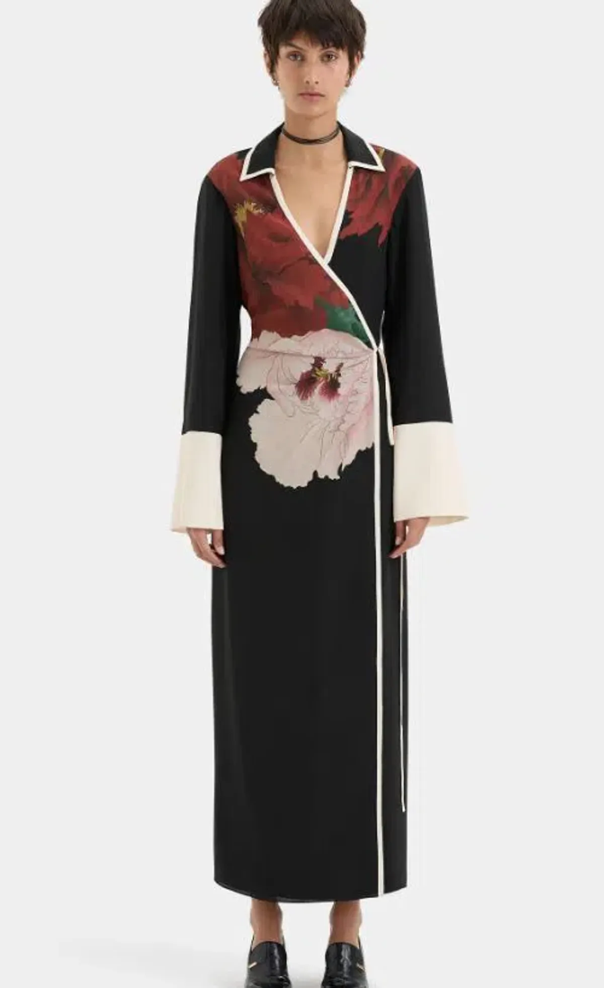 Sir The Label Florian Wrap Shirt Dress Floral Size 3/AU 12 for rent on The Volte - main image