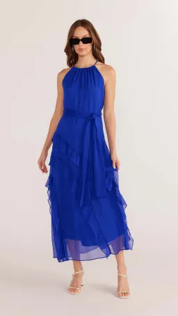 Minkpink Marina Frill Maxi Dress Blue Size XS / Size AU 6 for rent on The Volte - image 1