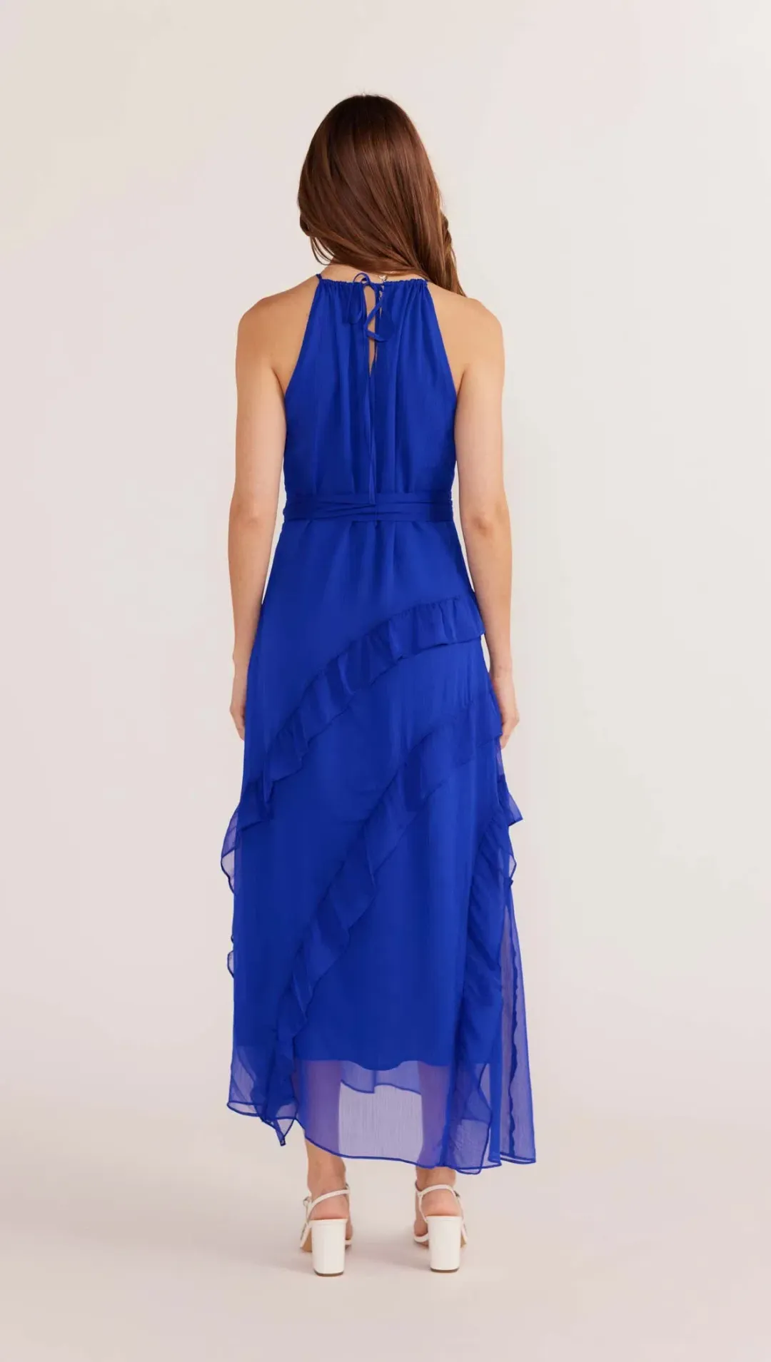 Minkpink Marina Frill Maxi Dress Blue Size XS / Size AU 6 for rent on The Volte - main image