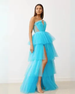 Studio Lexi Cruz Gown Turquoise Size 10 for rent on The Volte - image 2