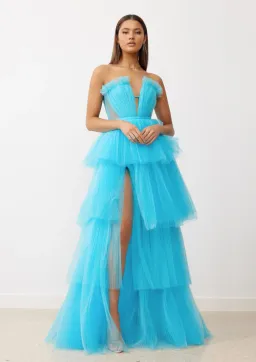 Studio Lexi Cruz Gown Turquoise Size 10 for rent on The Volte - image 1