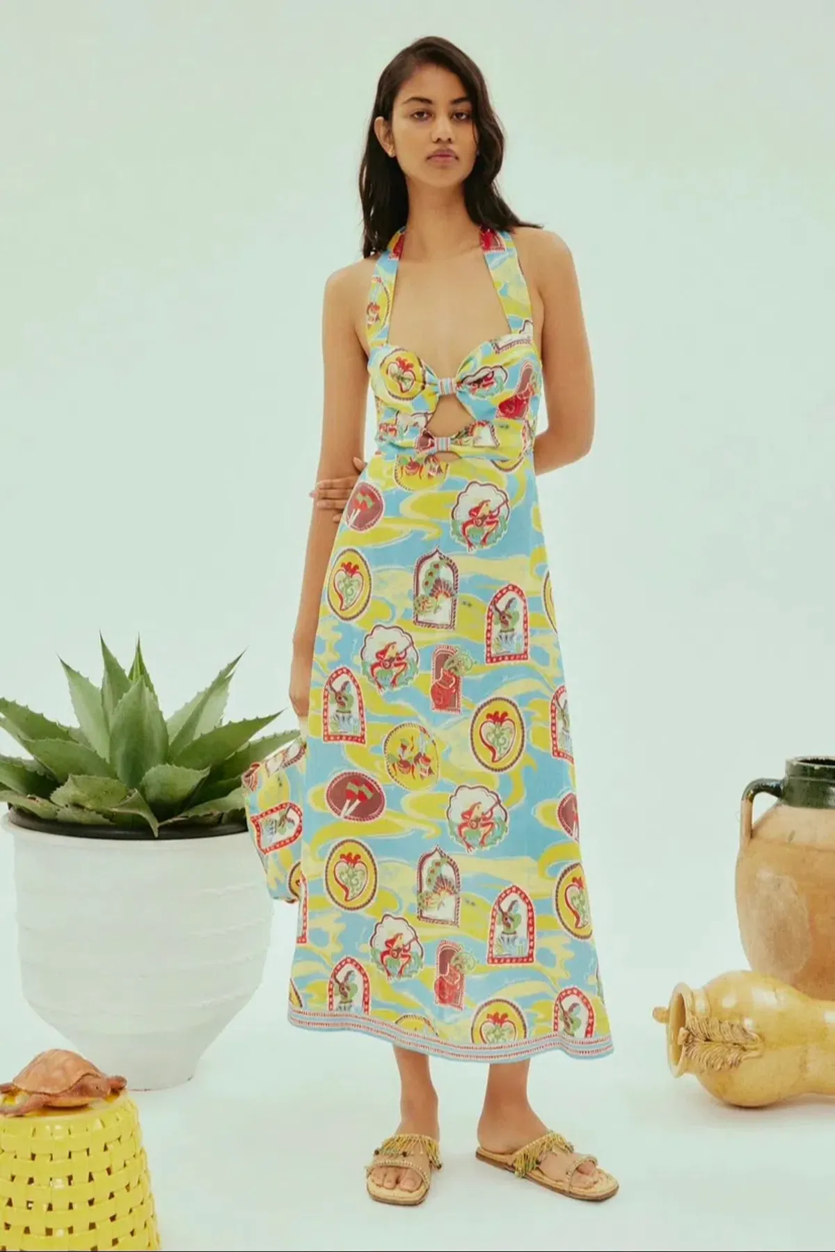 Alemais Emilio Midi Dress Print Size 10 - Image 1