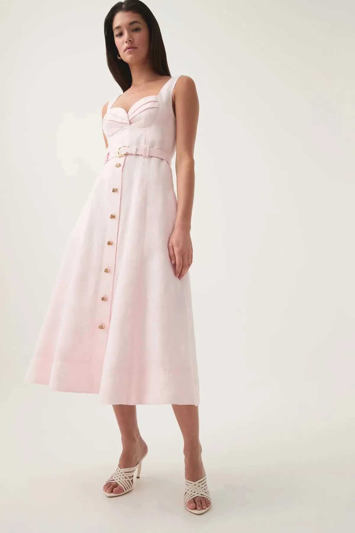 Aje Primary Belted Midi Blush AU Size 8 - Image 4