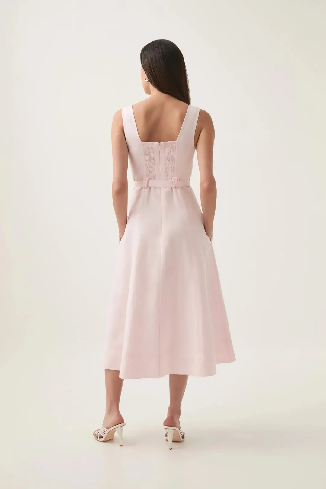 Aje Primary Belted Midi Blush AU Size 8 for rent on The Volte - main image