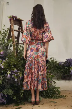 Bohemian Traders Dress Pleated Dolman Dress Carnaby Flora Size 8 for rent on The Volte - image 3
