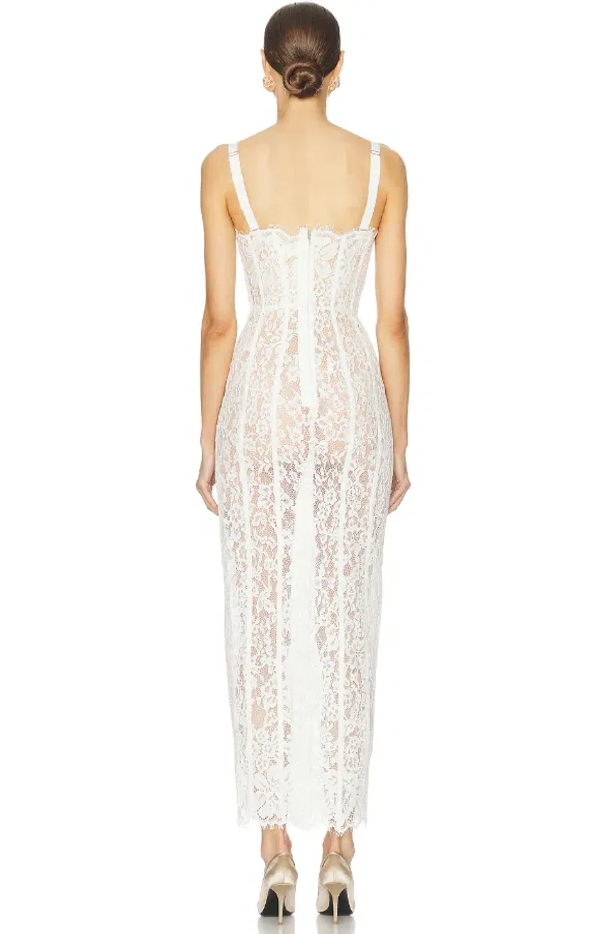 Helsa Lace Column Dress White Size 8/XS - Image 2
