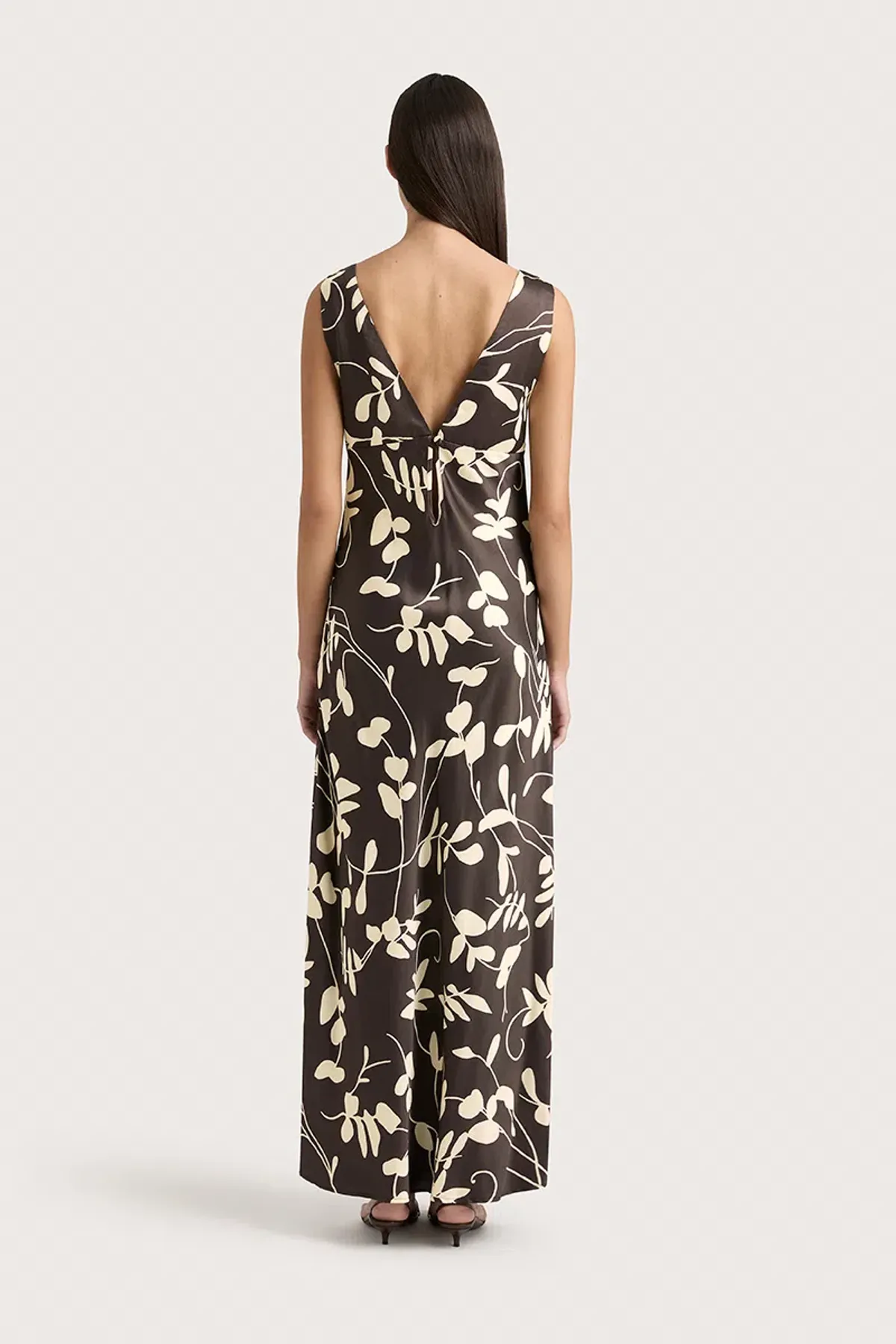 Faithfull The Brand Amiens Maxi Dress Brown Floral Size AU 8 - Image 3