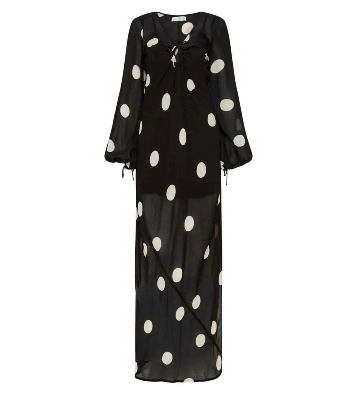 Faithfull The Brand Santos Maxi Dress Veia Polka Dot Chocolate Size AU 8 - Image 6