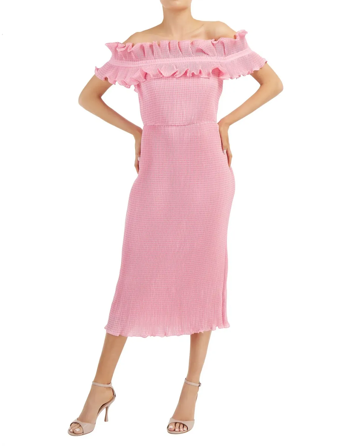 Keepsake Clarity Midi Dress in Pop Pink Size 6 for rent on The Volte - main image