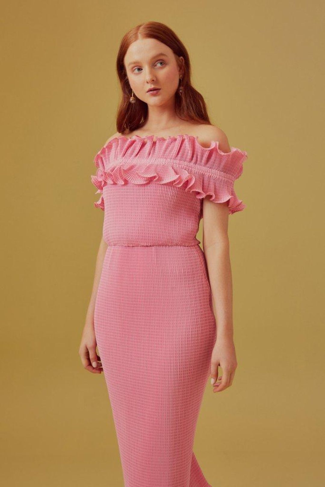 Keepsake Clarity Midi Dress in Pop Pink Size 6 for rent on The Volte - main image