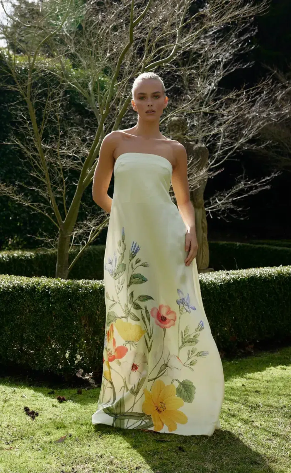Aston Studio Lucie Dress in Buttermilk Fleur Size 10 for rent on The Volte - main image