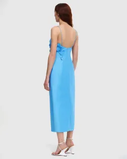 Acler Isla Column Midi Dress Blue Size 12 for rent on The Volte - image 3