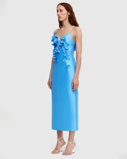 Acler Isla Column Midi Dress Blue Size 12 for rent on The Volte - image 2