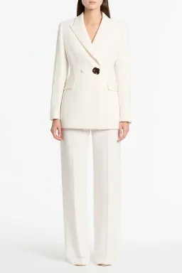 Carla Zampatti Florence Crepe Blazer White Size 12 for rent on The Volte - image 1