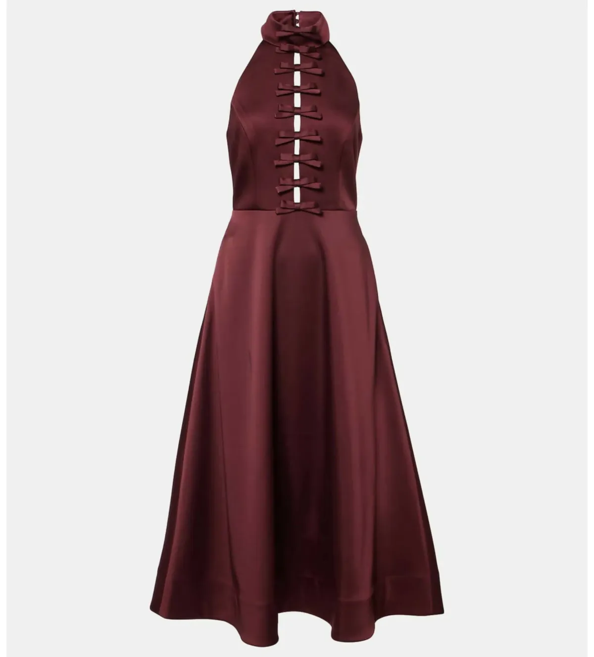 Rebecca Vallance Merlot Halter Midi Dress Burgundy Size 8 - Image 2
