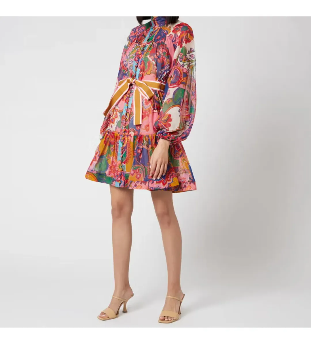 Zimmerman Lovestruck Mini Dress Multi Paisley Zimmermann Size 0 / AU Size 8 for rent on The Volte - main image