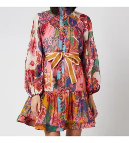 Zimmerman Lovestruck Mini Dress Multi Paisley Zimmermann Size 0 / AU Size 8 for rent on The Volte - image 4