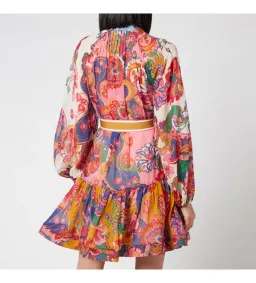 Zimmerman Lovestruck Mini Dress Multi Paisley Zimmermann Size 0 / AU Size 8 for rent on The Volte - image 3
