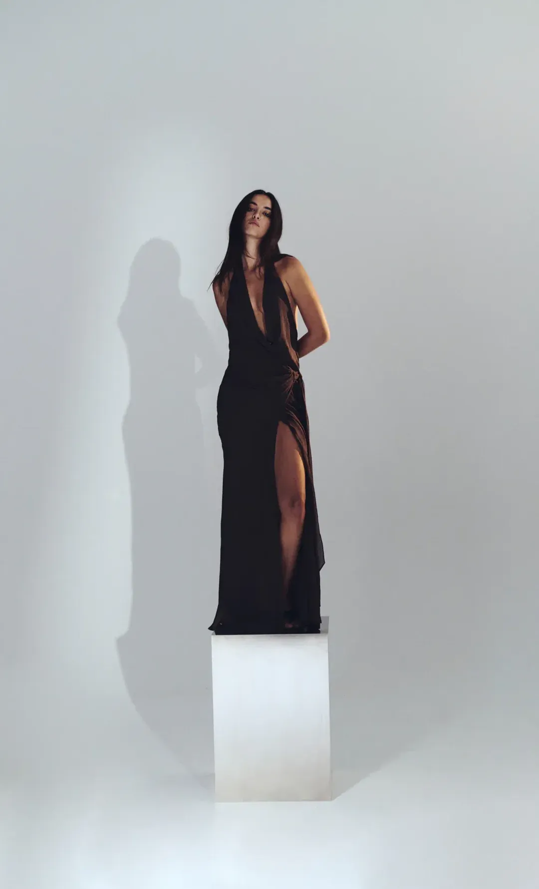 Bec & Bridge Soneva Wrap Dress Chocolate Brown Size 8 for rent on The Volte - main image