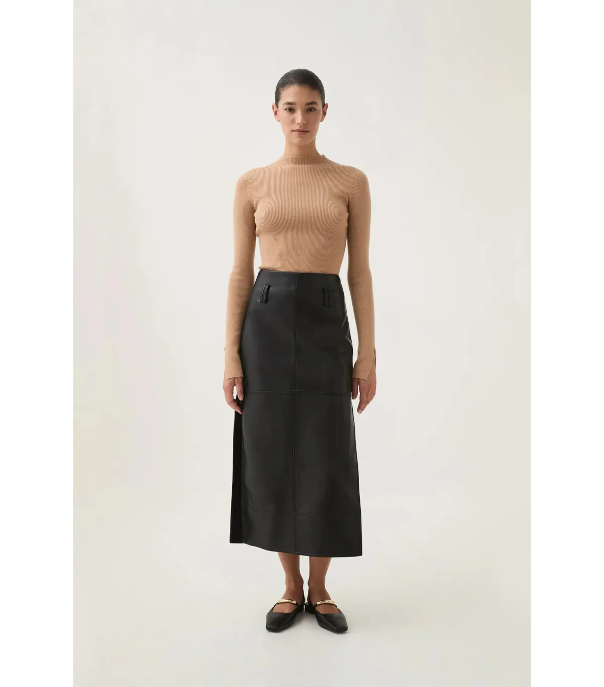 Aje Aspect Midi Skirt Black Size AU 12 - Image 1