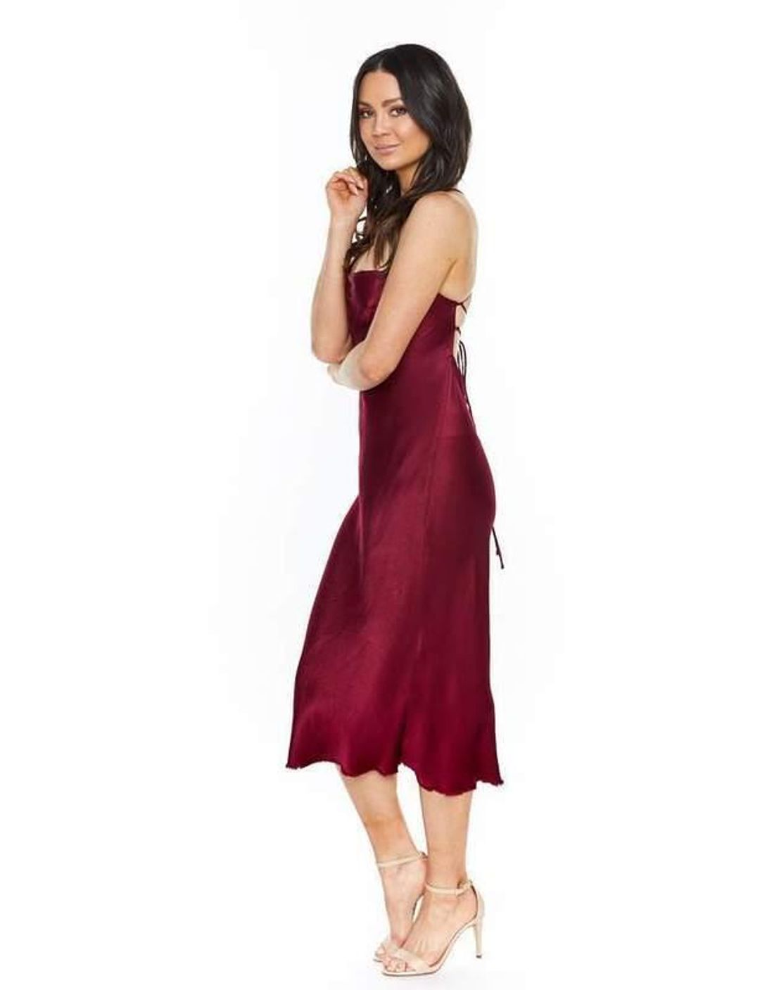 Bec & Bridge Kaia Cowl Midi Dress | Plum | Size 8 for rent on The Volte - main image