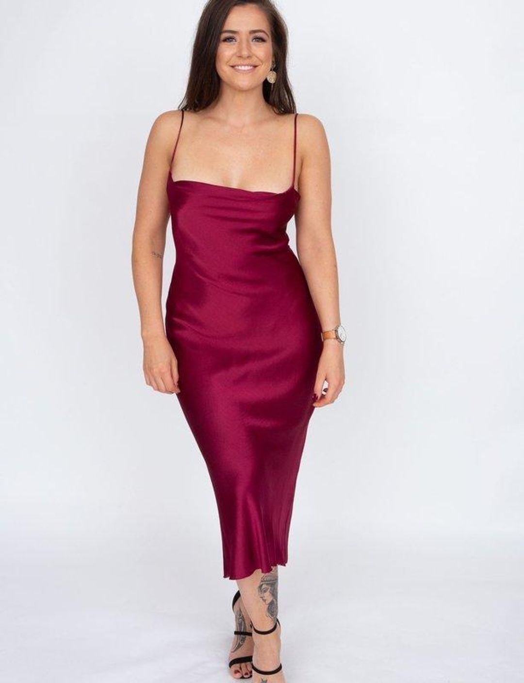 Bec & Bridge Kaia Cowl Midi Dress | Plum | Size 8 for rent on The Volte - main image