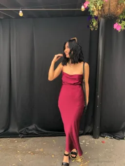 Bec & Bridge Kaia Cowl Midi Dress | Plum | Size 8 for rent on The Volte - image 1