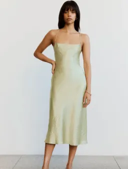 Crush Bias Cowl Slip Champagne Midi Size AU 8 for rent on The Volte - image 1