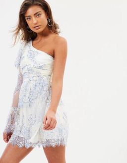 Alice McCall Isn’t She Lovely Dress in Creme & Cobalt Size 6 for rent on The Volte - image 4