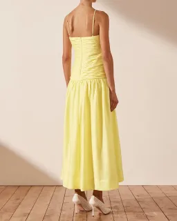 Shona Joy Thea Keyhole Midi Dress Yellow Size AU 8 for rent on The Volte - image 2