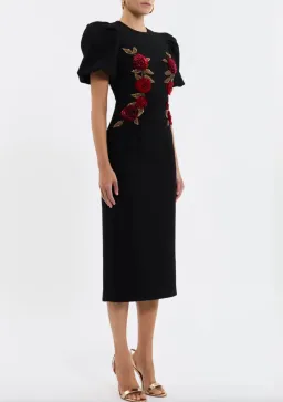 Rebecca Vallance Rosetta Midi Dress Black Size AU 12 for rent on The Volte - image 3