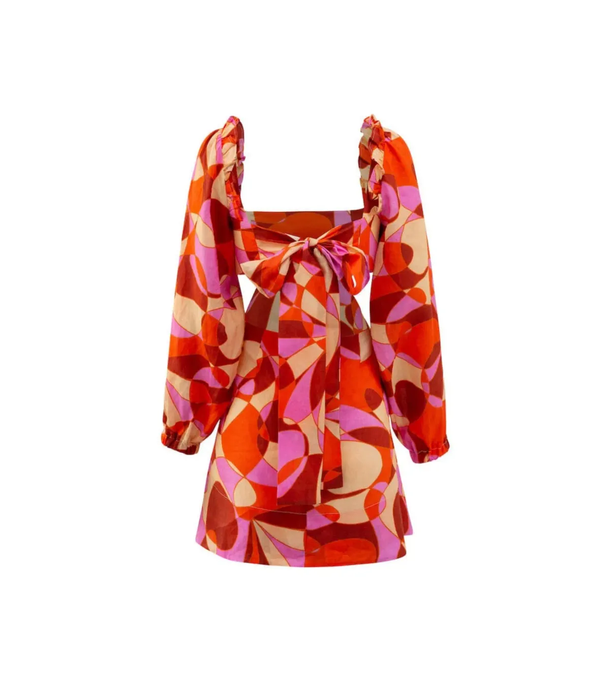 Sofia The Label Goldie Cut Out Mini Dress Retro Print Size AU 8 - Image 5