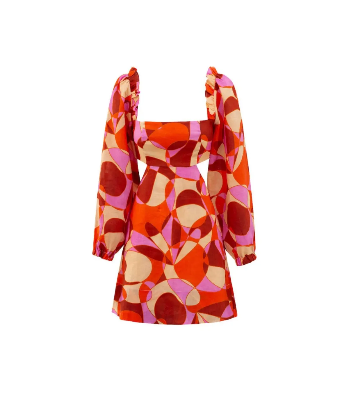 Sofia The Label Goldie Cut Out Mini Dress Retro Print Size AU 8 - Image 4