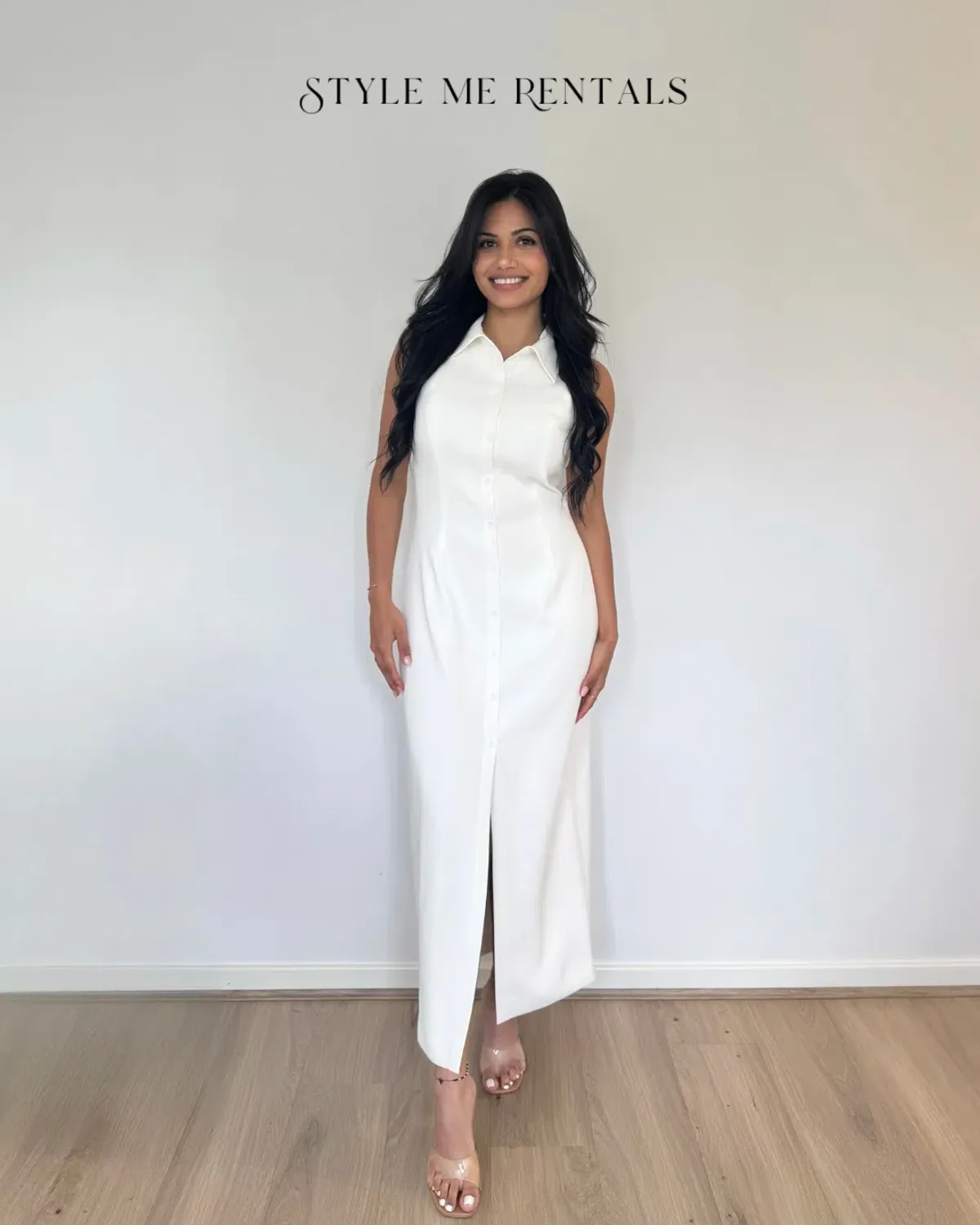 Odd Muse Collar Maxi Dress White Size M for rent on The Volte - main image
