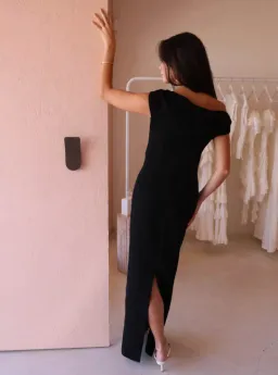 By Nicola Vivian Crepe Maxi Dress Black Size 14 for rent on The Volte - image 3