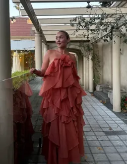 Aje Pandorea Maxi Dress Coral Clay Size 16 for rent on The Volte - image 7
