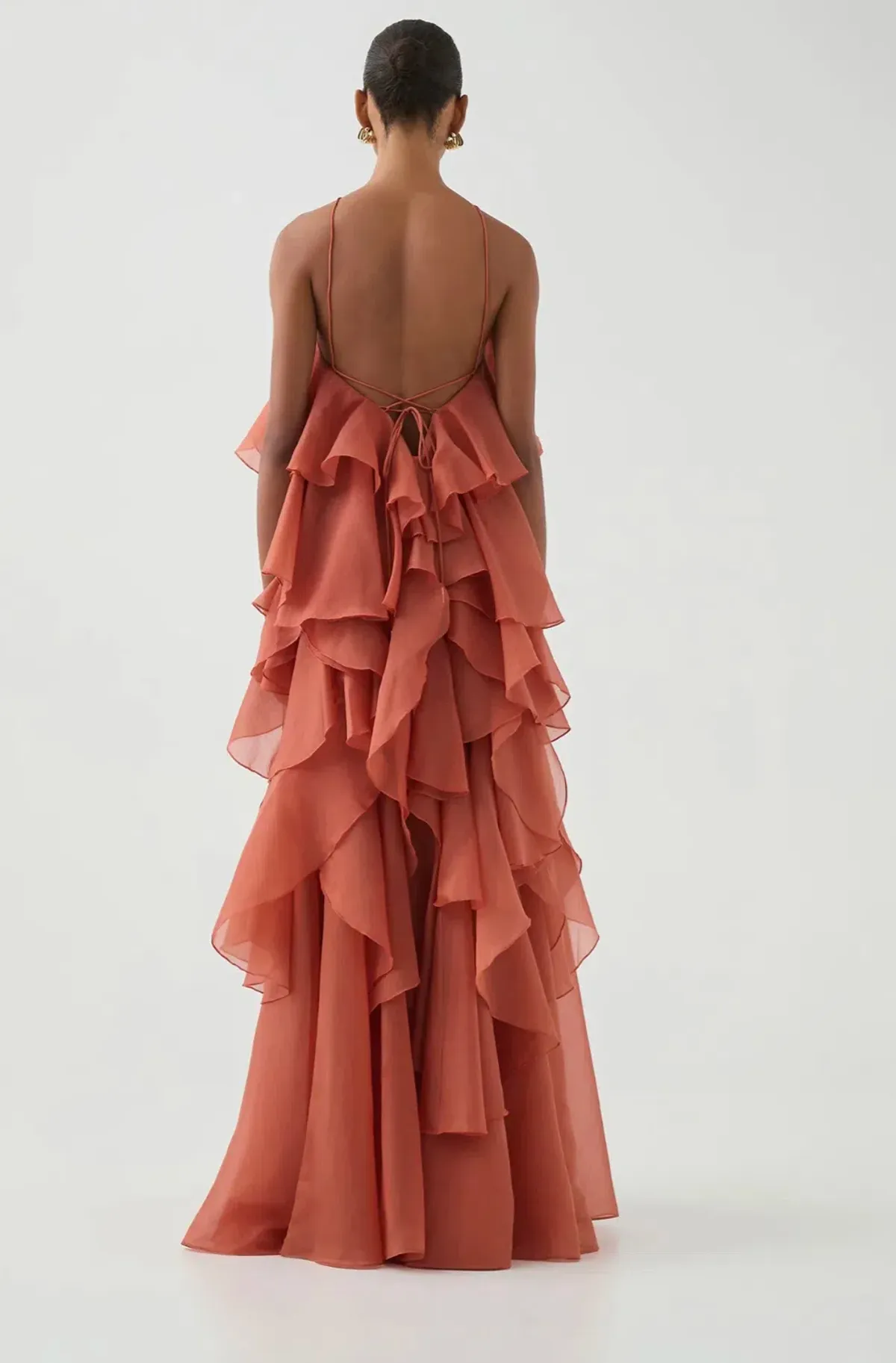 Aje Pandorea Maxi Dress Coral Clay Size 16 - Image 6