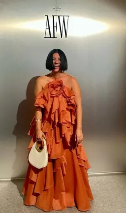 Aje Pandorea Maxi Dress Coral Clay Size 16 for rent on The Volte - image 2
