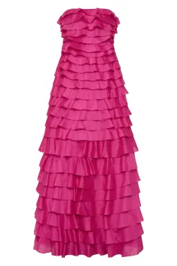 Aje Fleur Pleated Gown Pink Size 8 for rent on The Volte - image 11