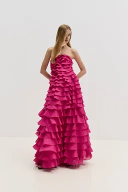 Aje Fleur Pleated Gown Pink Size 8 for rent on The Volte - image 4