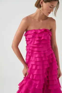Aje Fleur Pleated Gown Pink Size 8 for rent on The Volte - image 8
