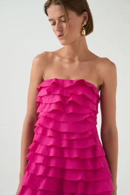 Aje Fleur Pleated Gown Pink Size 8 for rent on The Volte - image 7