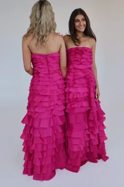 Aje Fleur Pleated Gown Pink Size 8 for rent on The Volte - image 3