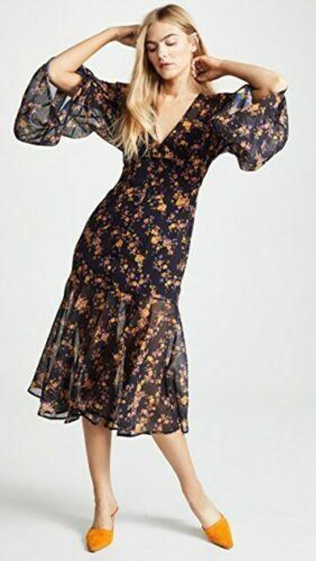 C/meo Collective Heartbreaker Dress Ink Botanical Size 14 for rent on The Volte - main image