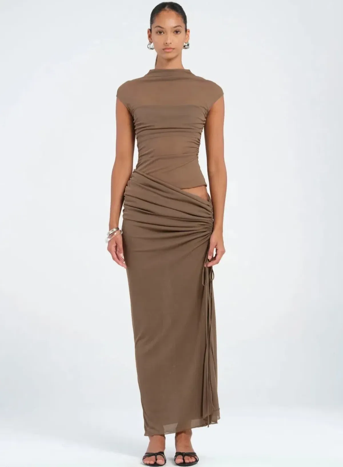 Benni Milo Mesh Maxi in Mushroom Size S/AU 8 for rent on The Volte - main image