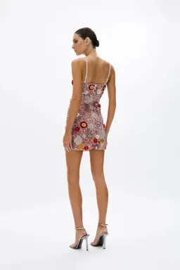 Rachel Gilbert Francesca Mini Dress Pink Multi Size 0 / AU 6 for rent on The Volte - image 4
