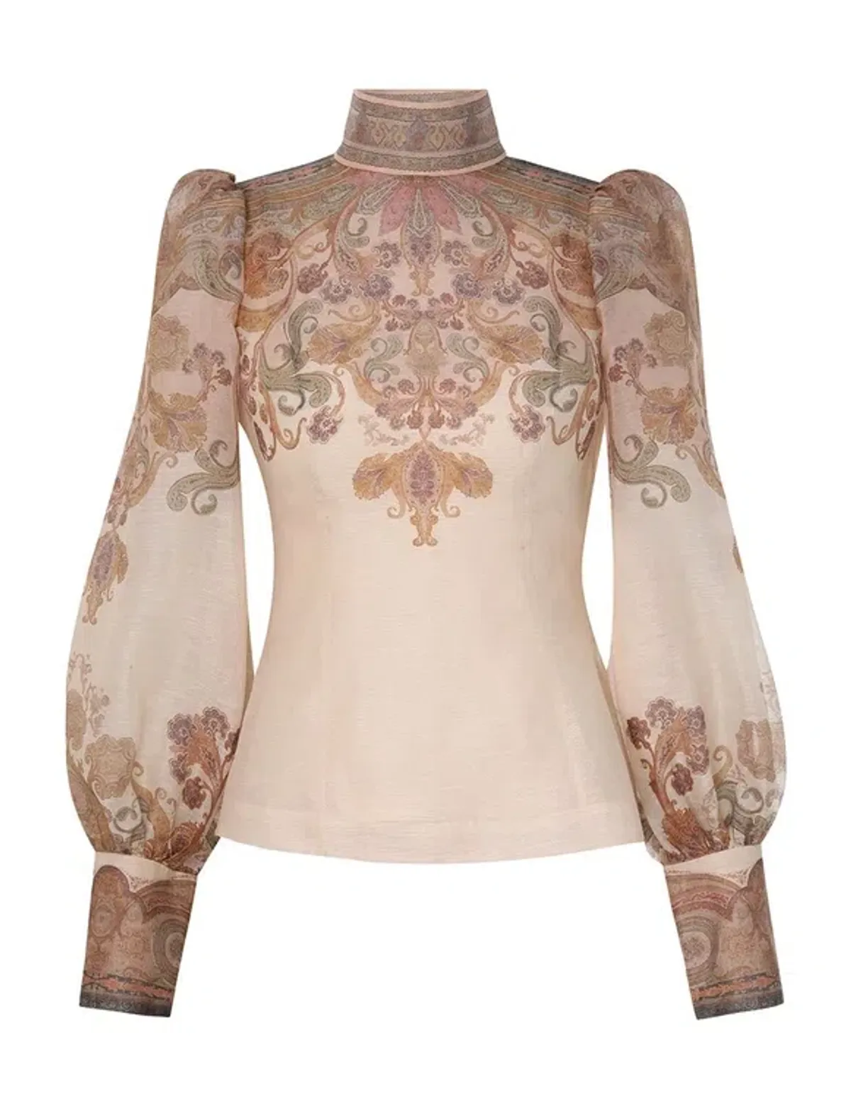 Zimmermann Illustration Bodice Top in Cream Paisley Size 2 / AU 12 - Image 1