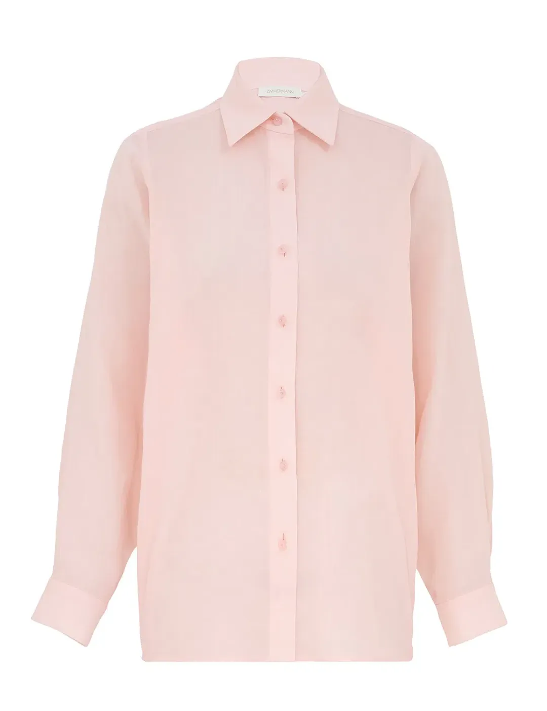 Zimmermann Crush Oversized Shirt in Pink Size 1 / AU 10 for rent on The Volte - main image