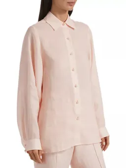 Zimmermann Crush Oversized Shirt in Pink Size 1 / AU 10 for rent on The Volte - image 2